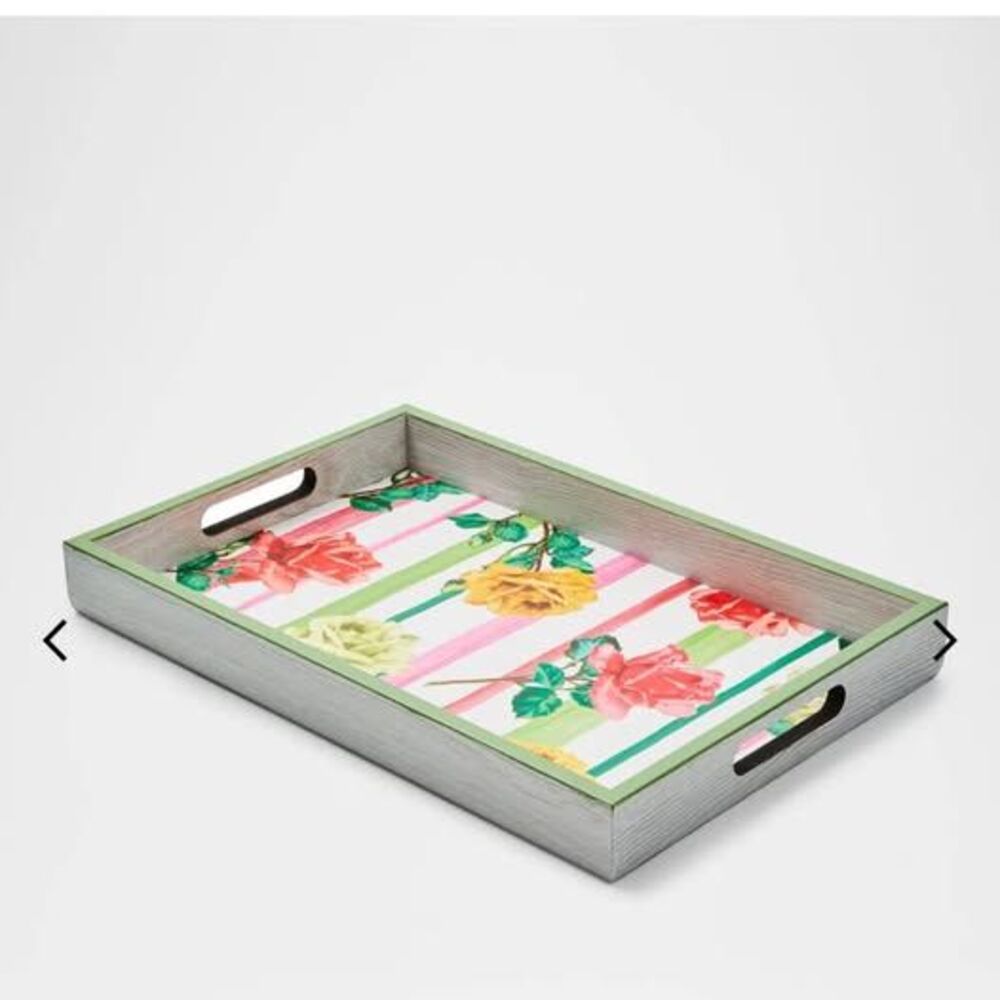 Beautiful wood serving tray by Mackenzie-Childs, just in time for summer